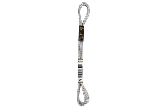 Anchor Lamé Hand Embroidery Thread - 8m - Silver (301)