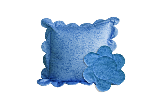 Scalloped Edge Cushion and Flower Coaster Sewing Pattern image 0
